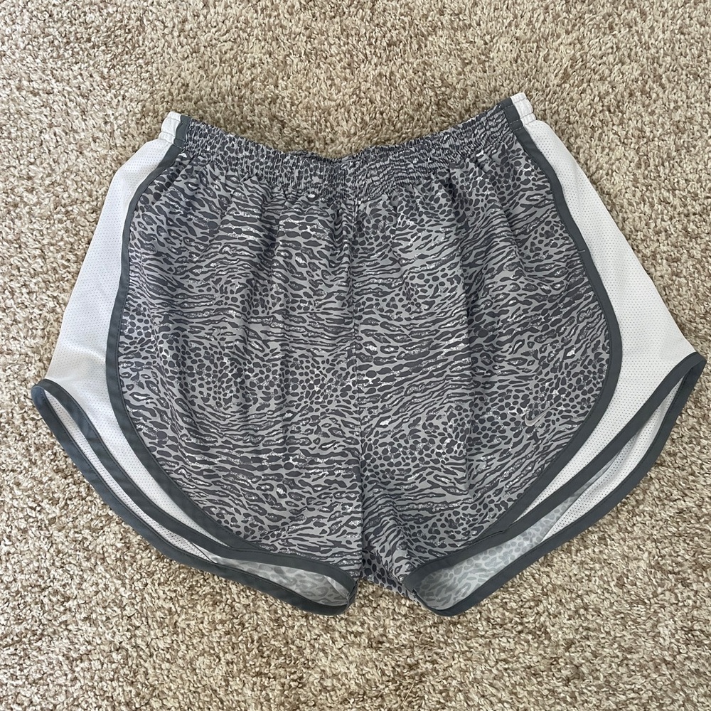 Nike Women's Gray Leopard Print Athletic Shorts